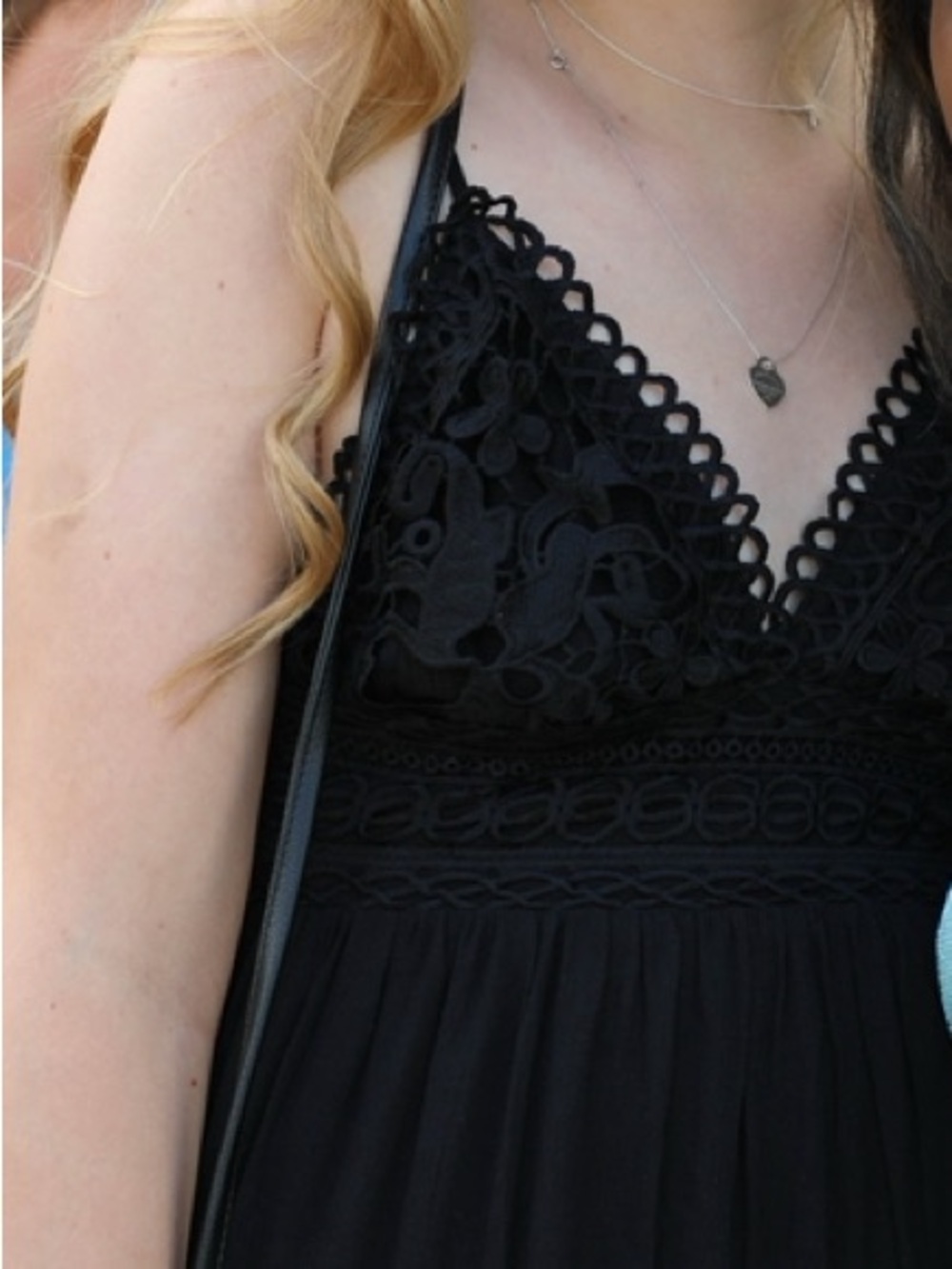 Revamped Black Lace-Trim Maxi Dress